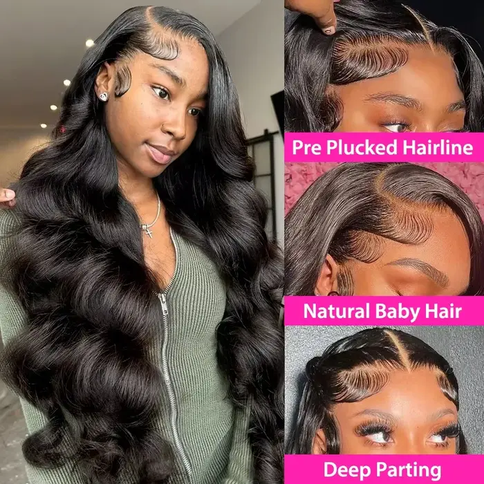 Perruques en cheveux humains ondulés 13x6 13x4 de 30-40 pouces pour femmes noires, perruques sans co