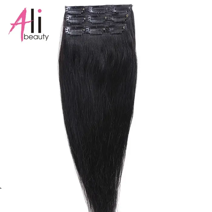 100% Remy pince brésilienne dans les extensions de cheveux humains cheveux raides 3 pièces/ensemble 