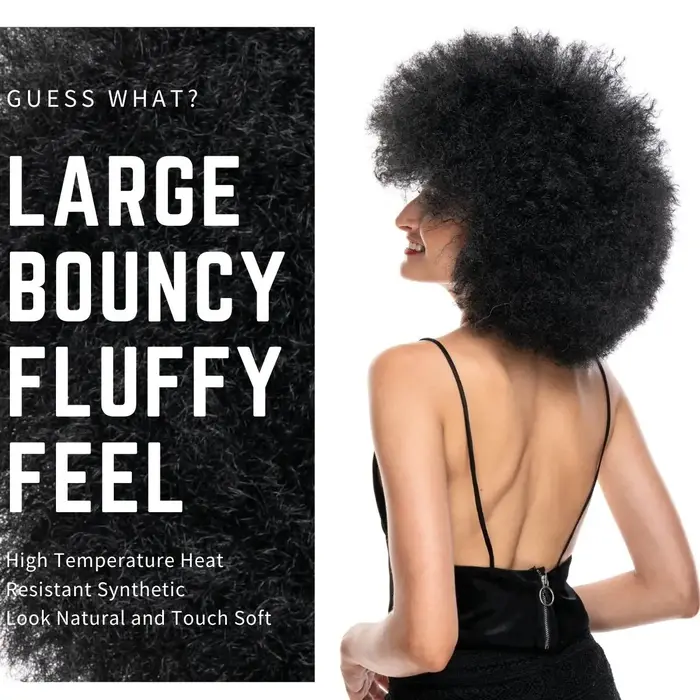 Perruques synthétiques Afro bouclées des années 70 pour femmes noires