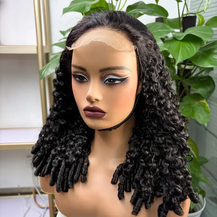 350% densité birmane spirale bouclés perruques de cheveux humains 5x5 sans colle dentelle fermeture