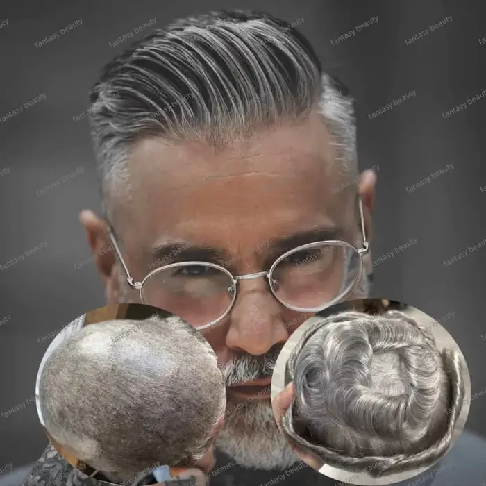 100% européenne prothèse de cheveux humains homme perruque super épaisseur peau 0.04mm pu hommes tou