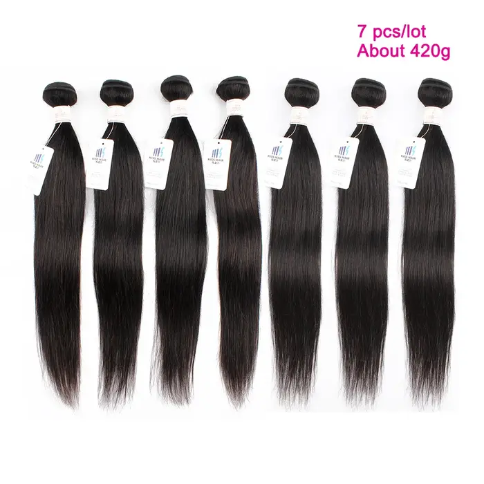 Extensions de cheveux naturels noirs Remy indiens