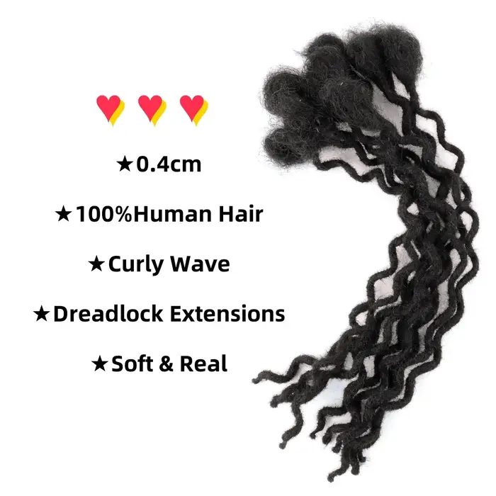 Extensions de dreadlocks bouclées faites à la main pour hommes et femmes