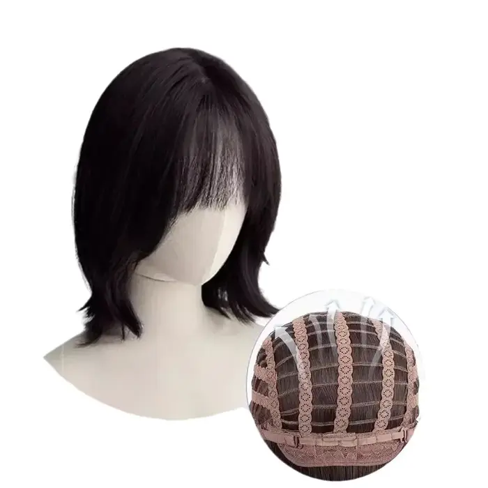 Perruque naturelle bouclée courte pour femmes