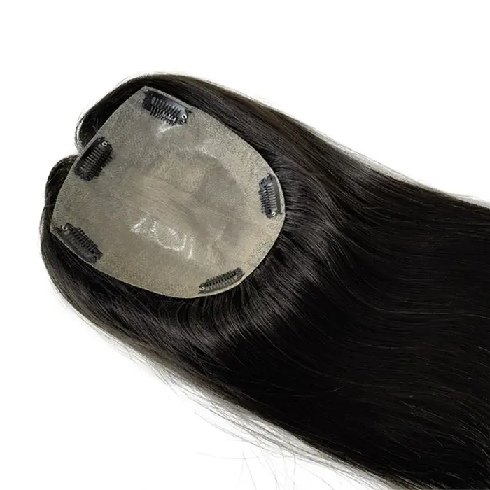 Vente chaude chine perruque Base en soie indien réel Remy Extensions de cheveux humains Topper Base 
