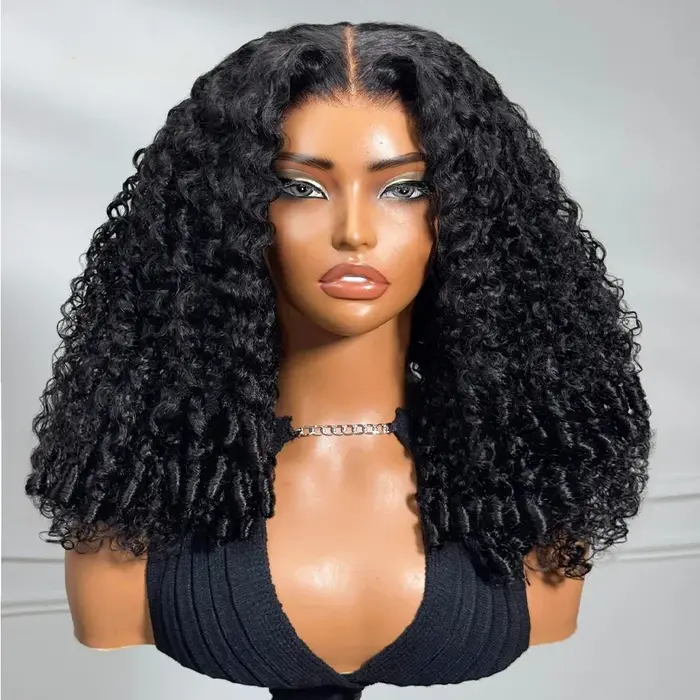 7x5 birman bouclés sans colle perruques cheveux humains 250% Permium 13x6 vague profonde dentelle av