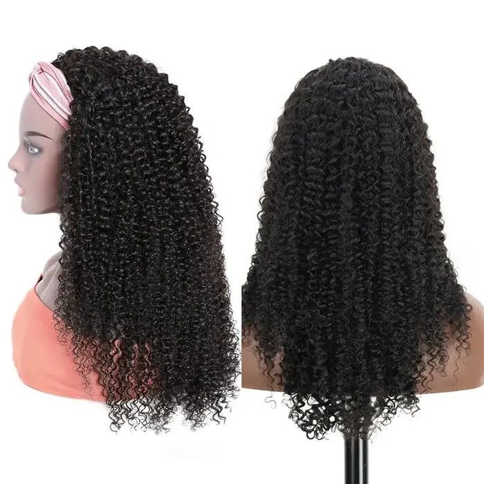 YAVIDA bandeau bouclé perruque cheveux humains 10-24 cheveux bouclés bandeau perruque indien vierge 