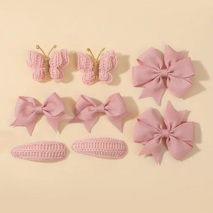 Pinces à cheveux papillon mignonnes faites à la main et ensemble de clips BB pour bébés filles