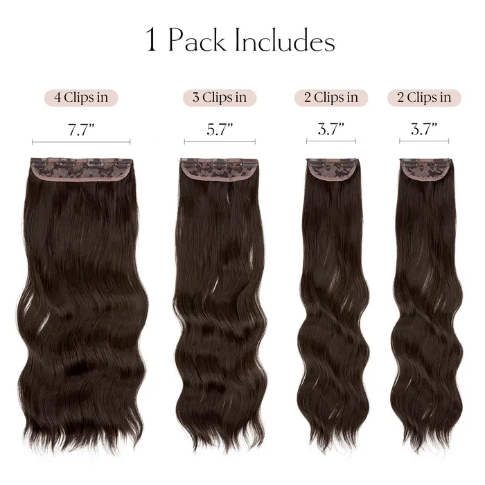 SARLA 22 pouces pince synthétique dans les Extensions de cheveux 4 pièces/ensemble postiche longue ondulée épaisse pour les femmes brun blond noir cheveux naturels