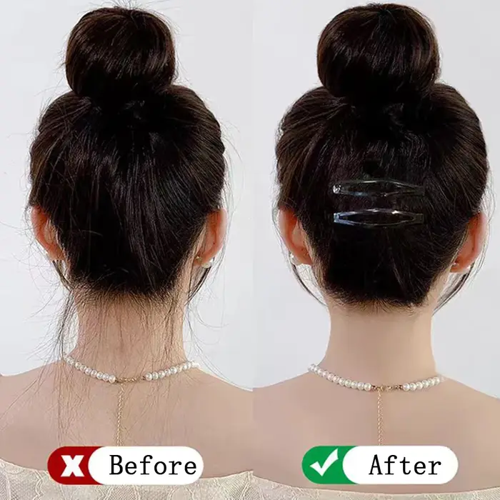 12 pinces à cheveux en métal noir de grande taille
