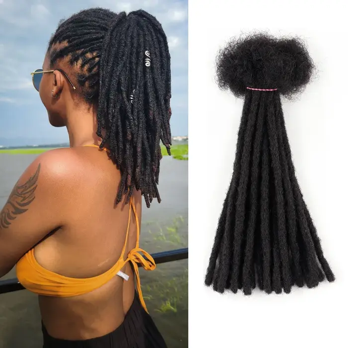 0.4 cm 0.6 cm 0.8 cm largeur Loc Extension cheveux humains 40 brins entièrement faits à la main 100% Extensions