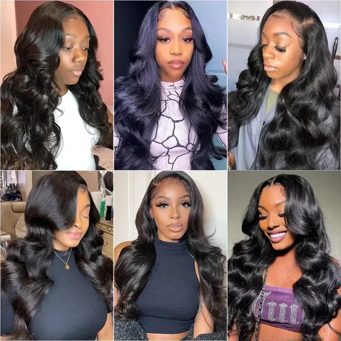 Nouvelles perruques synthétiques Body Wave 13*4 Lace Front