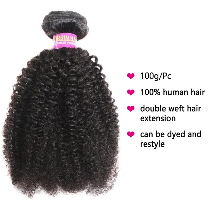 Extensions de cheveux humains Afro crépus bouclés