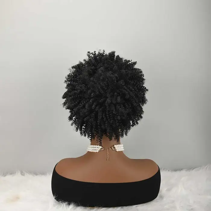 Perruque Bandeau Bouclée avec Frange pour Femme
