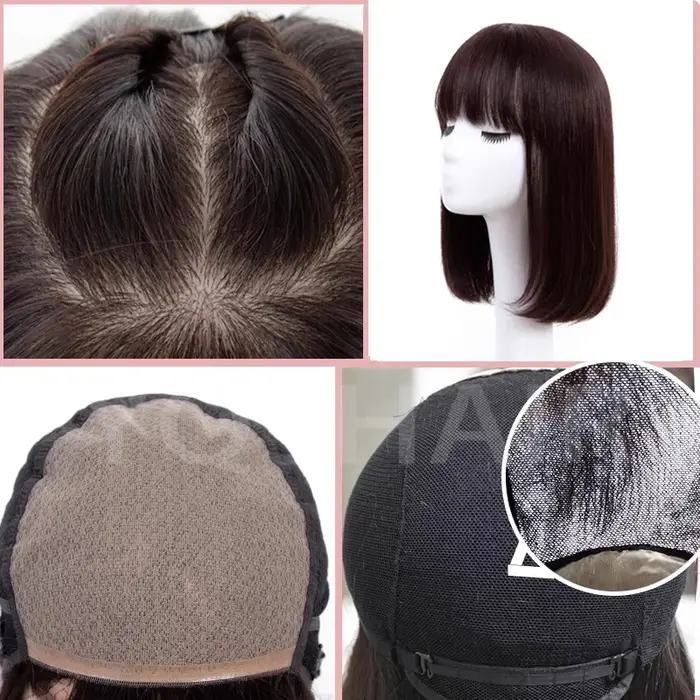 6x6 soie Base supérieure pleine dentelle perruque de cheveux humains soyeux droite péruvienne Remy c
