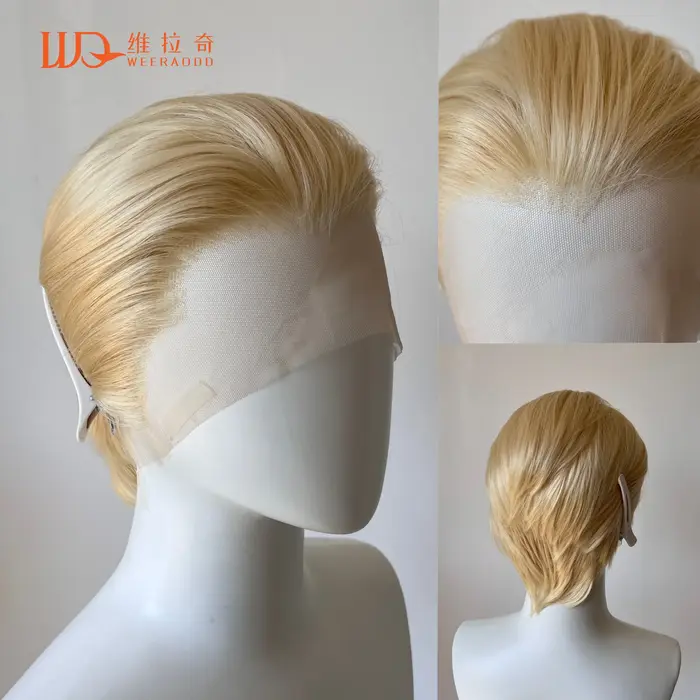 Perruques Bob blondes claires de 8 pouces