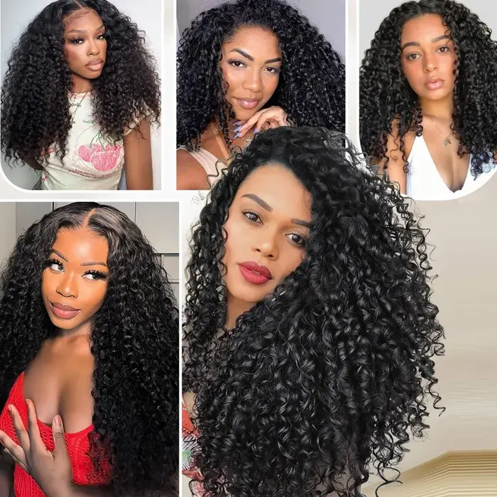 Lots de Cheveux Humains Bouclés Pixie Birmans en Gros avec Fermeture en Dentelle HD, Offre Spéciale
