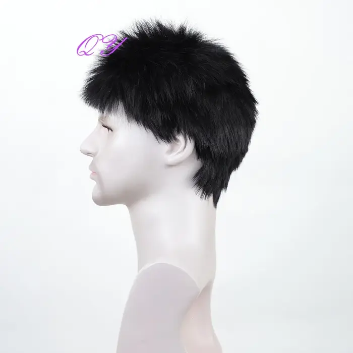 Perruque synthétique courte de 2 pouces pour hommes