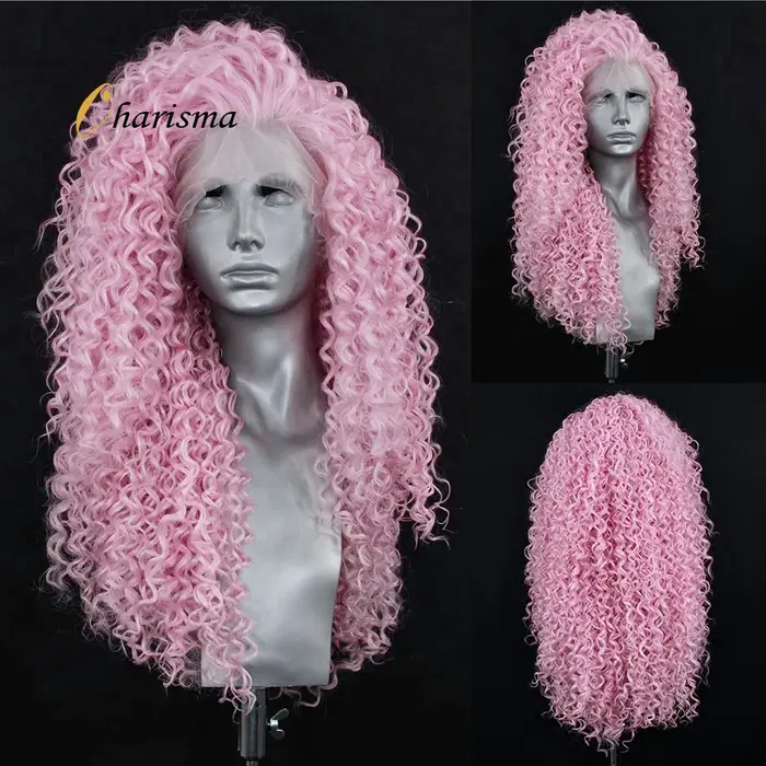 Charisma-Perruque Lace Front Synthétique Bouclée et Crépue