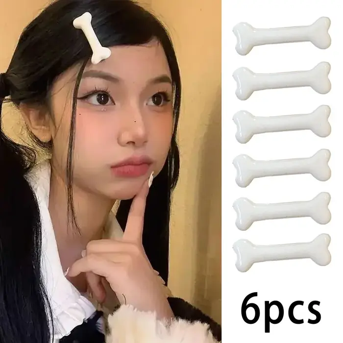Pince à cheveux en os blanc