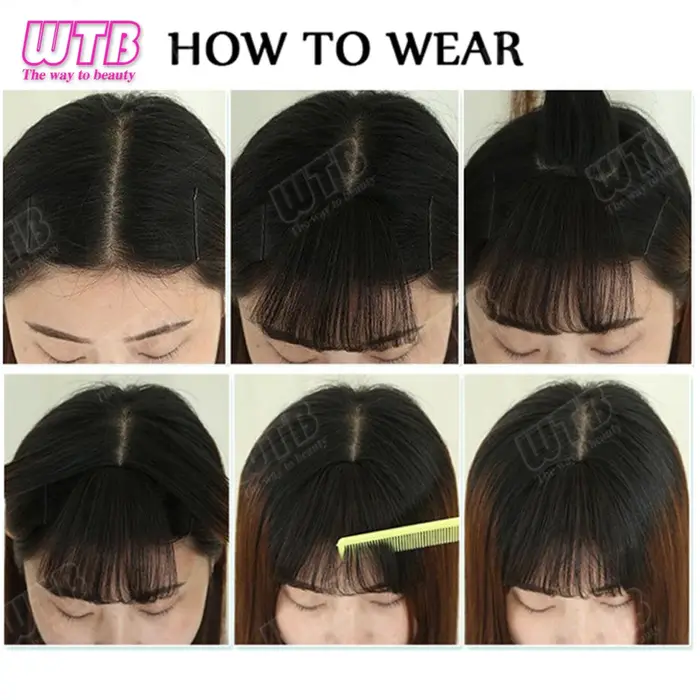 Perruque synthétique WTB à franges crochetées à la main, style clip BB, franges bouclées en laine moelleuse, adaptée au quotidien et aux occasions spéciales pour femmes