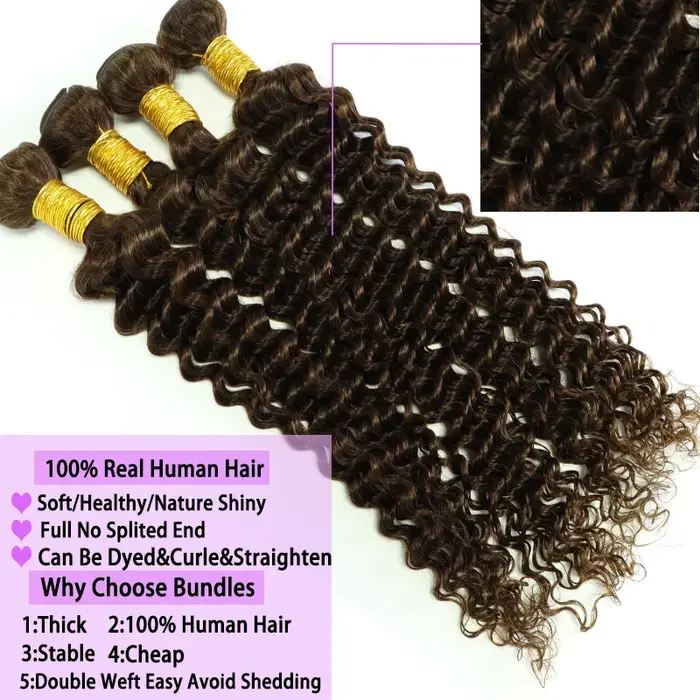 Extensions de cheveux humains Deep Wave