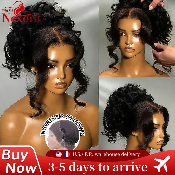 Perruque Body Wave 360 Lace Invisible avec cordon de serrage, cheveux humains brésiliens, 32 pouces,