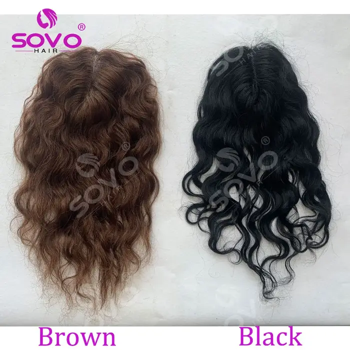 Topper de cheveux humains ondulés de 30 cm