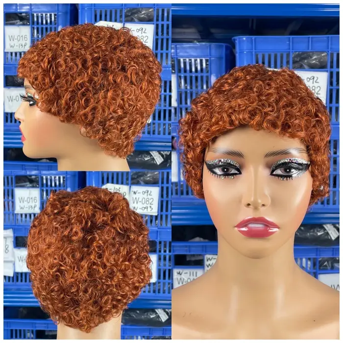 Malaika – perruques courtes bouclées, coupe Pixie, 100% cheveux humains, Chioma, tendance pour femme