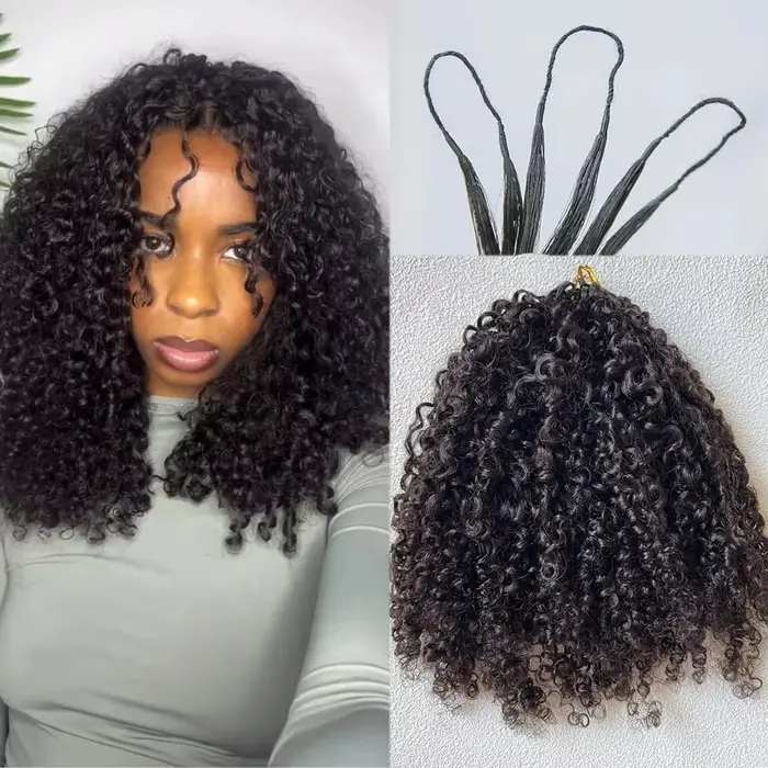 Extensions de cheveux humains au crochet Dialola Spirals, bouclées crépues, nœuds invisibles, pré-sé