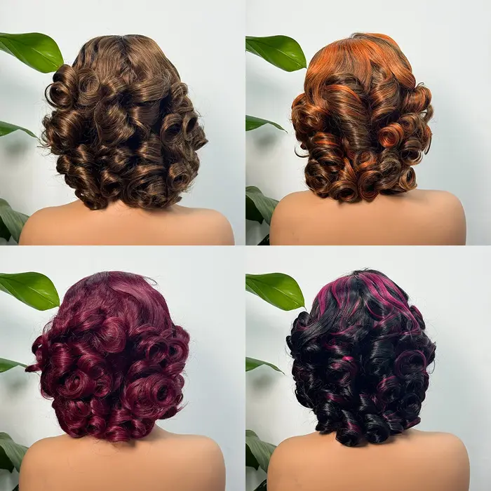 330% Demnsity 5x5 dentelle lâche rebondissant perruques de cheveux humains