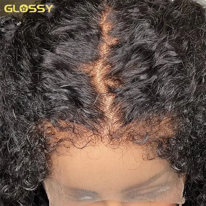 250% 13x6 HD crépus bouclés perruques cheveux humains vague profonde bouclés dentelle avant perruque