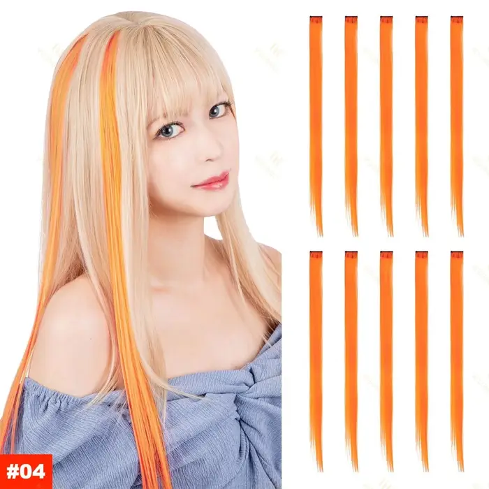 Extensions de cheveux synthétiques lisses de 22 pouces de long