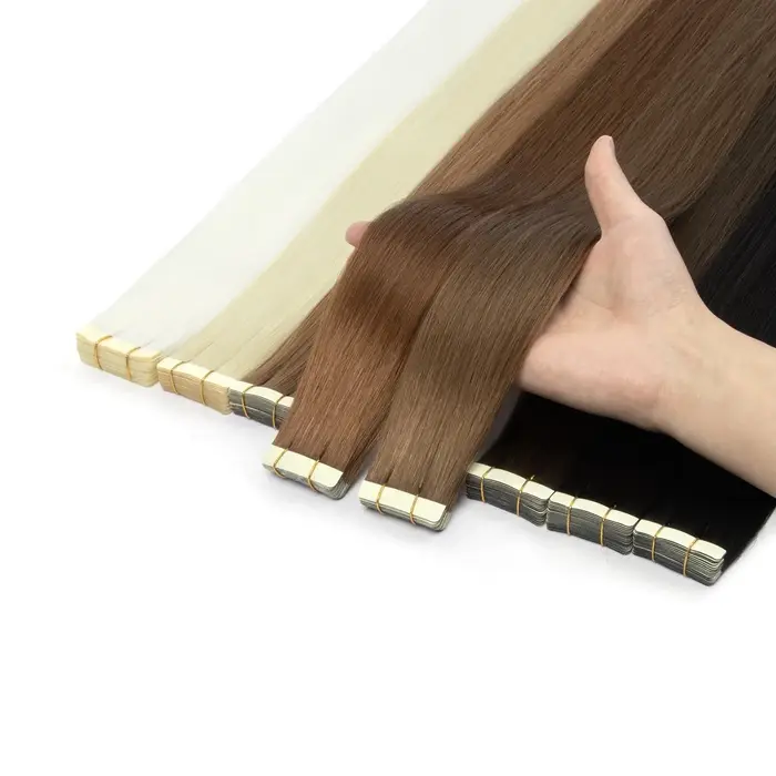 20 extensions de cheveux synthétiques lisses à clipser
