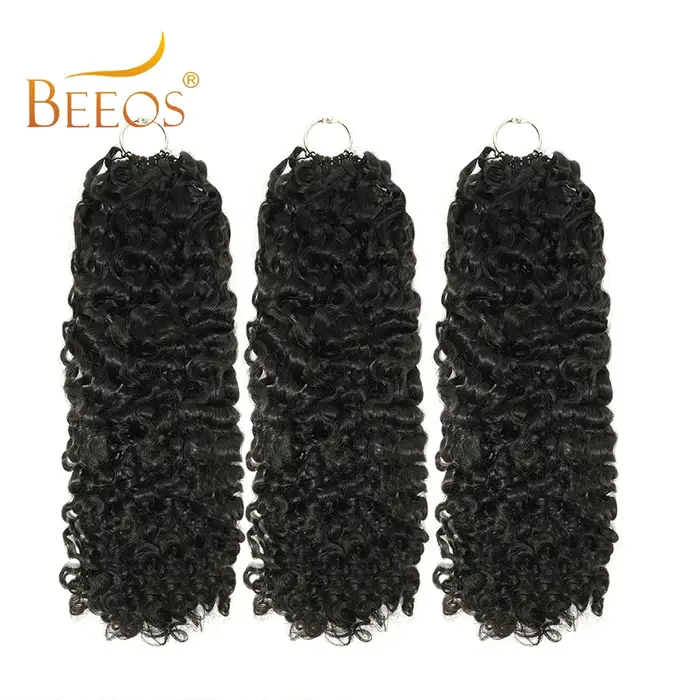 Crochet cheveux humains birmans bouclés pré-séparés Extensions