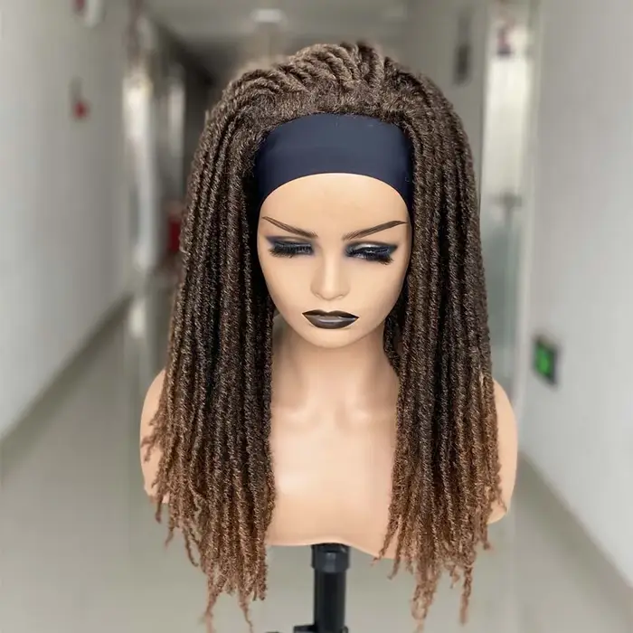 Perruque de Cosplay Dreadlock synthétique, bandeau tressé au Crochet, résistant à la chaleur, perruques de couleur noire pour femmes/hommes noirs au quotidien