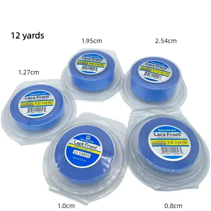 Tout avec boîte 0.8/1.0/1.27 cm largeur 12 yards ruban avant en dentelle bleue ruban Double face rub