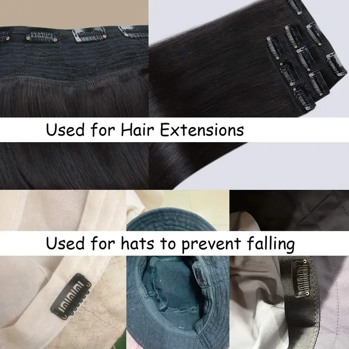 Clips d'extension de cheveux en forme de U à 6 dents