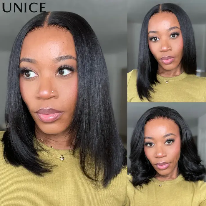 Perruque courte bouclée UNice en cheveux humains