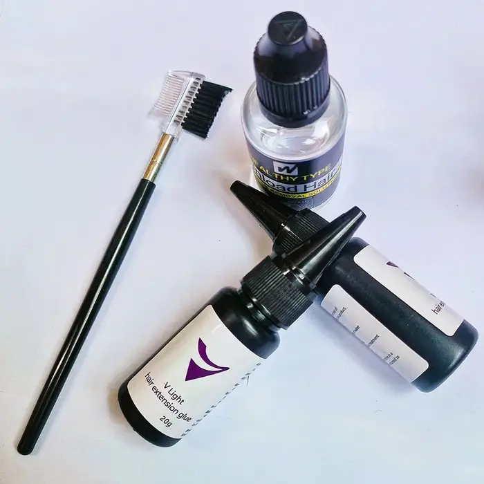 Colle d'extension de cheveux à lumière UV avec dissolvant 20g