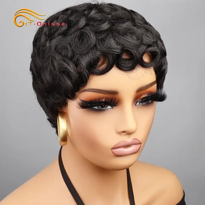 Perruques de cheveux 100% naturels bouclés