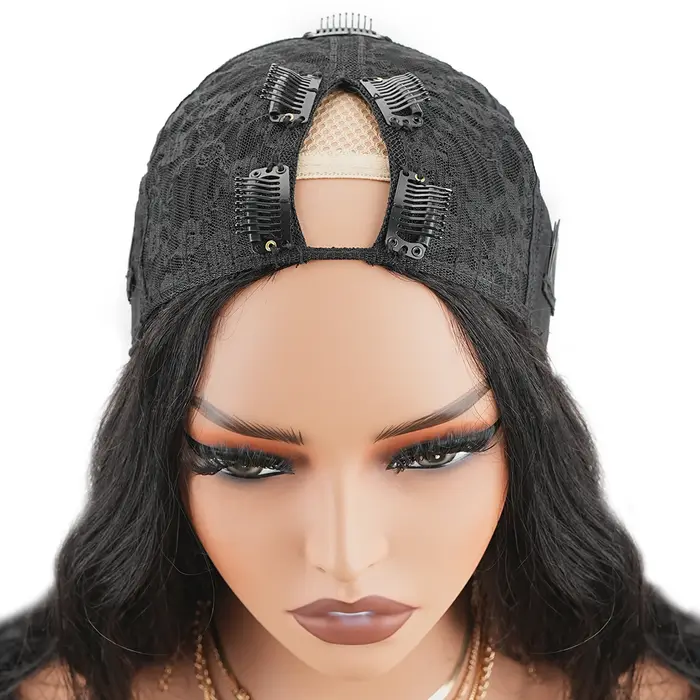 Perruque en cheveux humains U Part V Part Body Wave, densité 200, version améliorée, 30 32 pouces, c