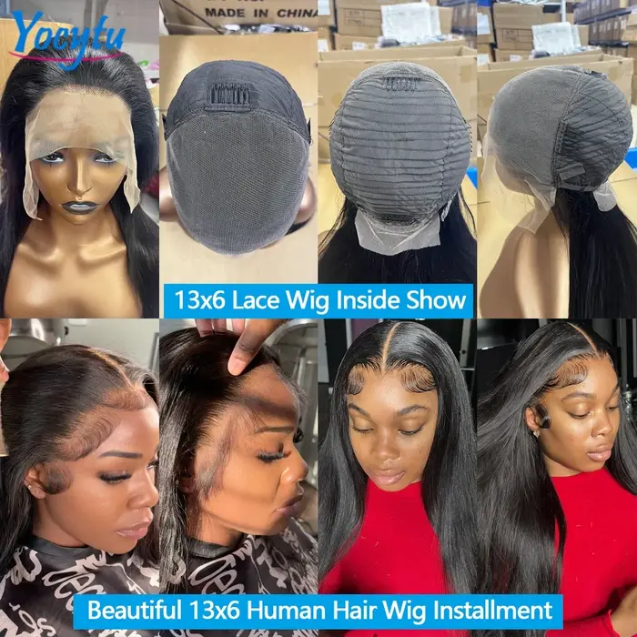 28 30 Pouces Perruques Cheveux Humains YOCYTU 13X6 lisse Perruque Peruvian Haut Qualité Pour Femme H