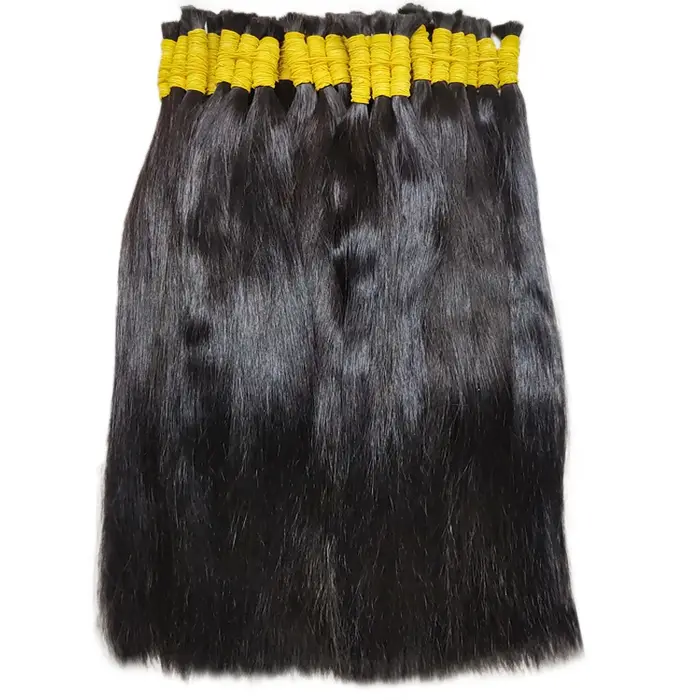 Cheveux bruts en vrac 100% vierges non traités, cheveux indiens bruts en vrac 100g, doux et lisses, 
