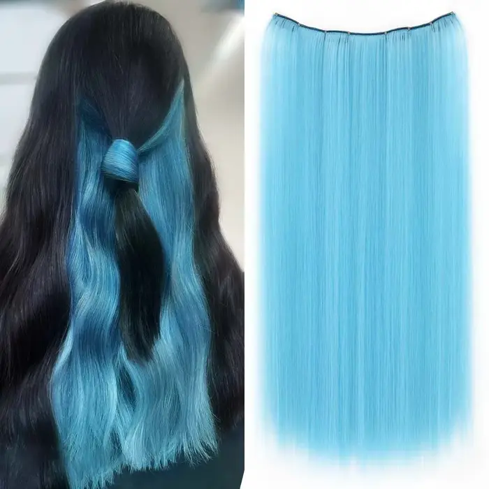 Extension de cheveux à clips colorée de 22 pouces pour femmes