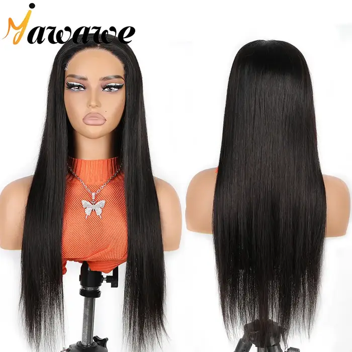 Yawawe cheveux 6X4 perruque sans colle cheveux humains prêt à porter perruques pour les femmes droit