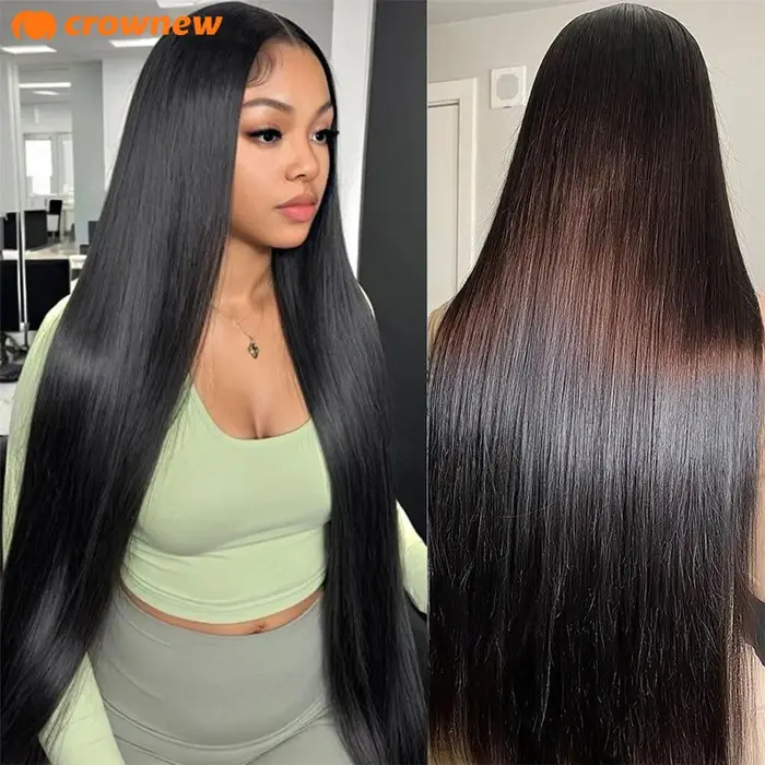 Perruques sans colle cheveux humains HD dentelle perruque perruques de cheveux humains droites perru