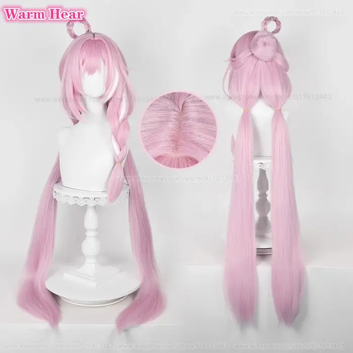 4 Styles Elysia jeu de cheveux synthétiques 80 cm/120 cm de Long rose Cosplay perruques avec oreilles