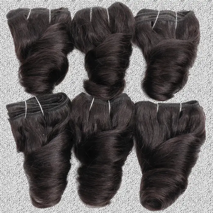 Extensions de cheveux humains ondulés naturels noirs de 8 à 12 pouces pour femmes