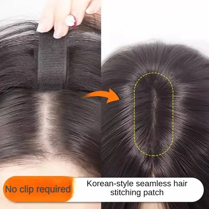 Frange de cheveux humains avec sangle à crochet et boucle